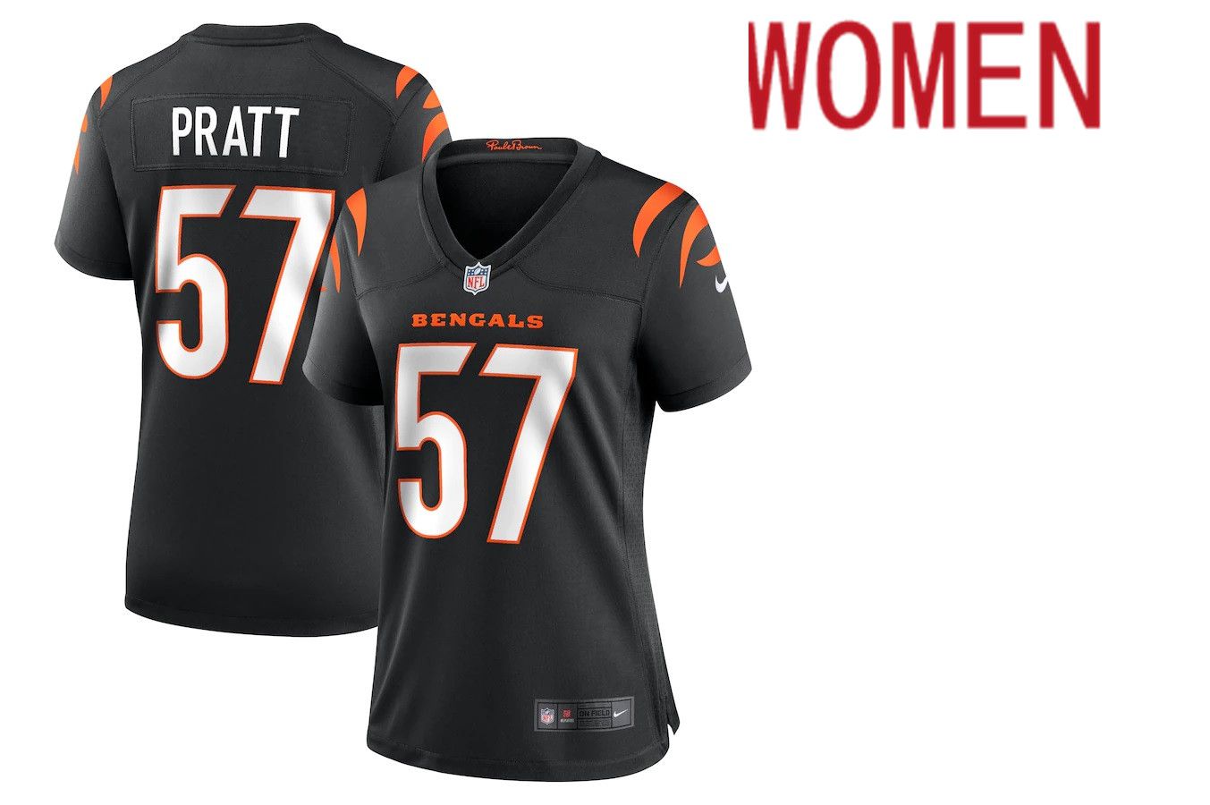 Women Cincinnati Bengals 57 Germaine Pratt Nike Black Game NFL Jersey